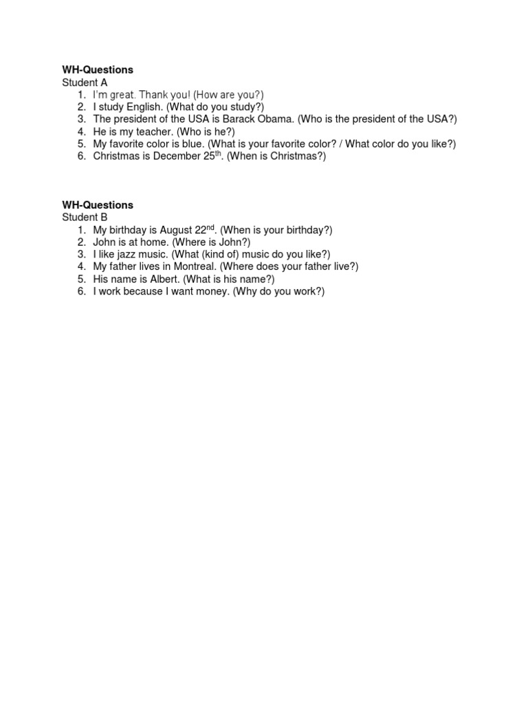 WH Activity | PDF | Language Arts & Discipline | Art