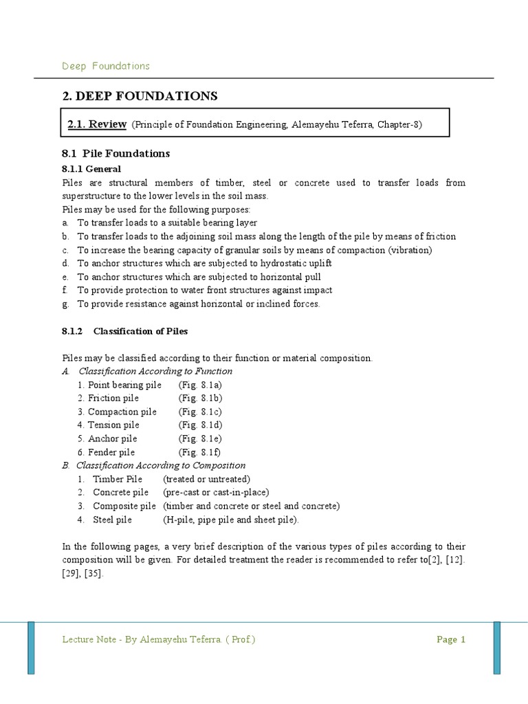 Types and Uses of Deep Foundations | PDF | Deep Foundation | Solid ...