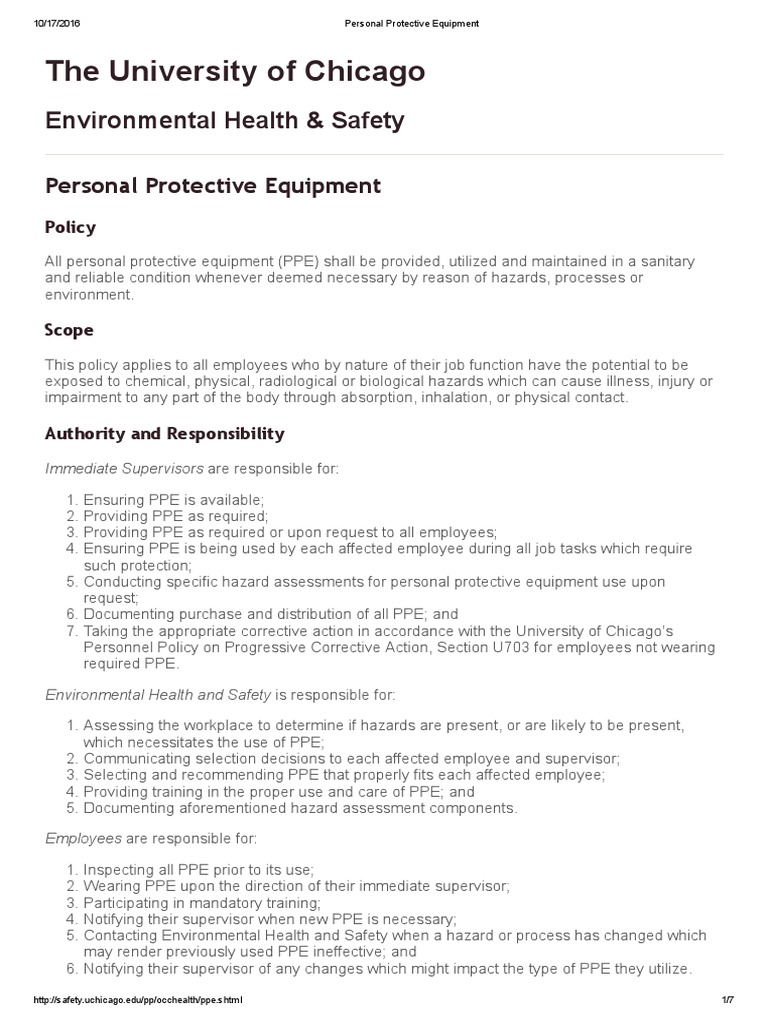 Personal Protective Equipment PDF Personal Protective Equipment