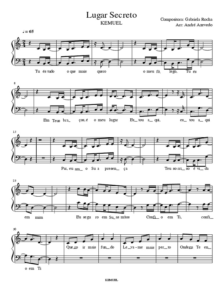 Lugar Secreto - Gabriela Rocha Sheet music for Vocals (Solo)