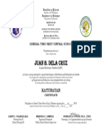 Juan B. Dela Cruz: Katunayan