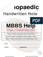 Handwritten Note: Orthopaedic