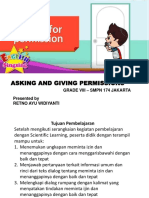Asking and Giving Permissions: Grade Viii - SMPN 174 Jakarta Presented by Retno Ayu Widiyanti