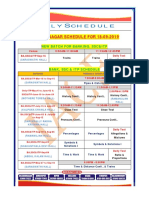 Dilsukhnagar Schedule For 18-09-2019: Aily Chedule