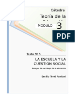 Tenti Fanfani La Escuela y La Cuestion Social