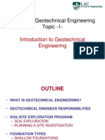 Topic 1 - Introduction To Geotechnical Engineering