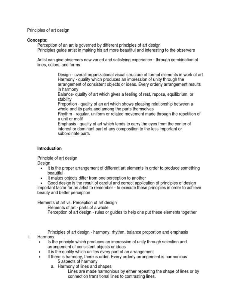 Principles of Art Design PDF Composition (Visual Arts) Line