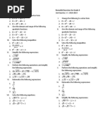 Remedial Exercises For Grade 9