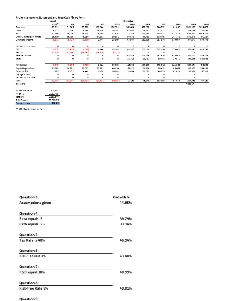 Netscape IPO Excel PDF PDF Free Cash Flow Expense