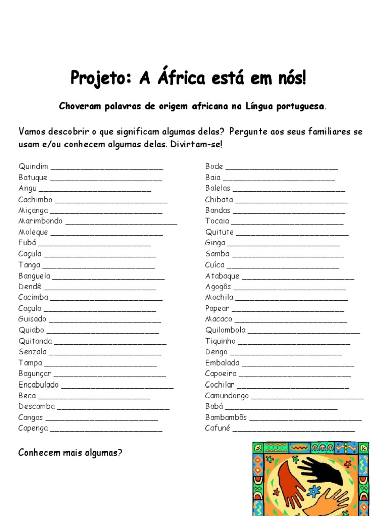 PALAVRAS DE ORIGEM AFRICANA NO VOCABULÁRIO BRASILEIRO