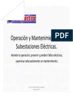 Operación y Mantenimiento de Subestaciones Eléctricas. Subestaciones Eléctricas