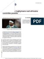 Dopage: Deux Rugbymans Sud-Africains Contr