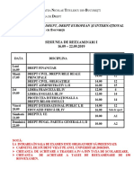 U N T B F D Programul de Studiu: DREPT Anul II - Învățământ Cu Frecvență Anul Univ. 2018/2019 Sesiunea de Ree Xaminări I 16.09 - 22.09.2019