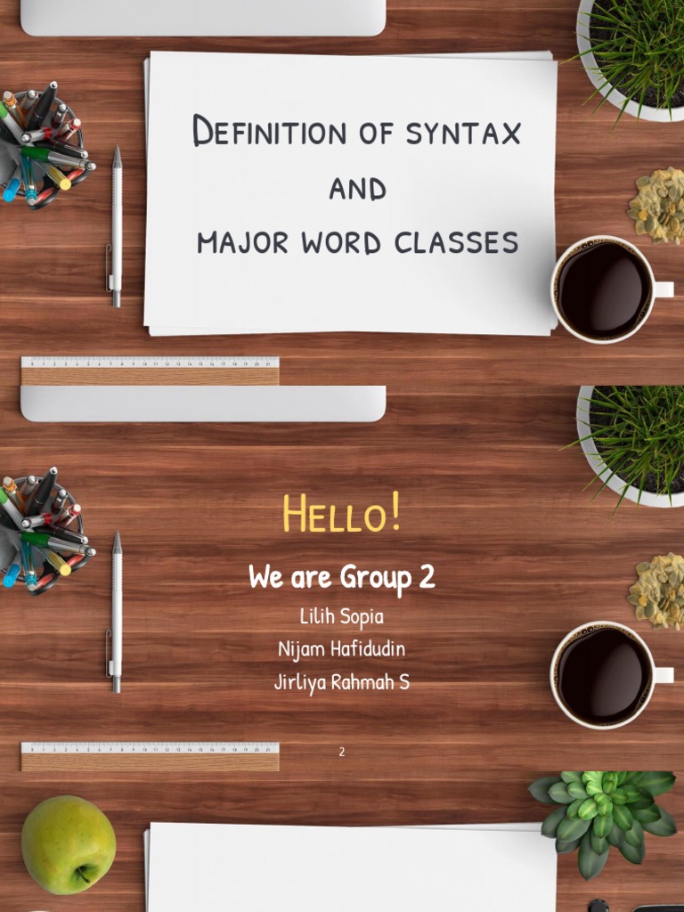 Definition of Syntax and Major Word Classes | PDF | Word | Noun