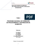 PNF Procesamiento y Distribucion de Alimentos