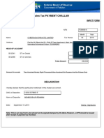 Sales Tax Payment Challan: Input Form