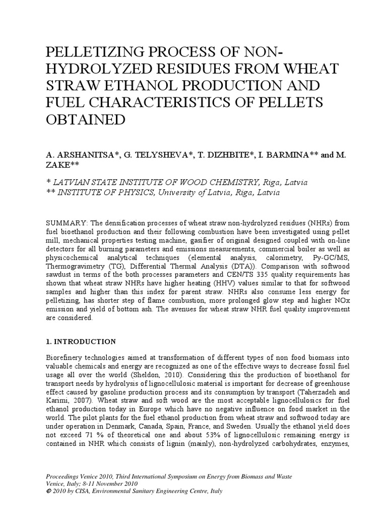 Pelletizing Process | PDF | Biomass | Combustion