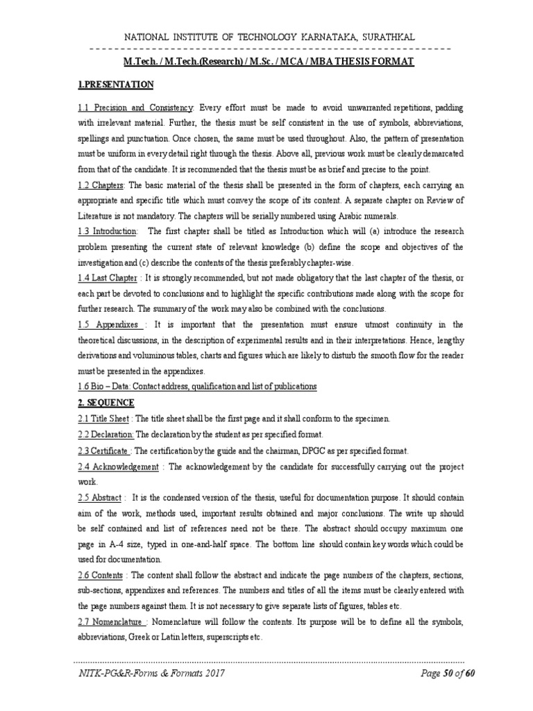 M. Tech. Thesis Format | PDF | Thesis | Writing
