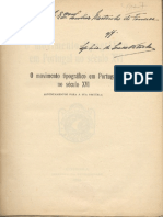 Sousa Viterbo - O Movimento Tipográfico Em Portugal No Século XVI