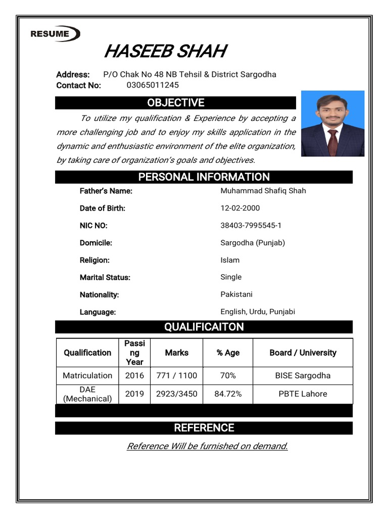 CV PDF | PDF | South Asia | Pakistan