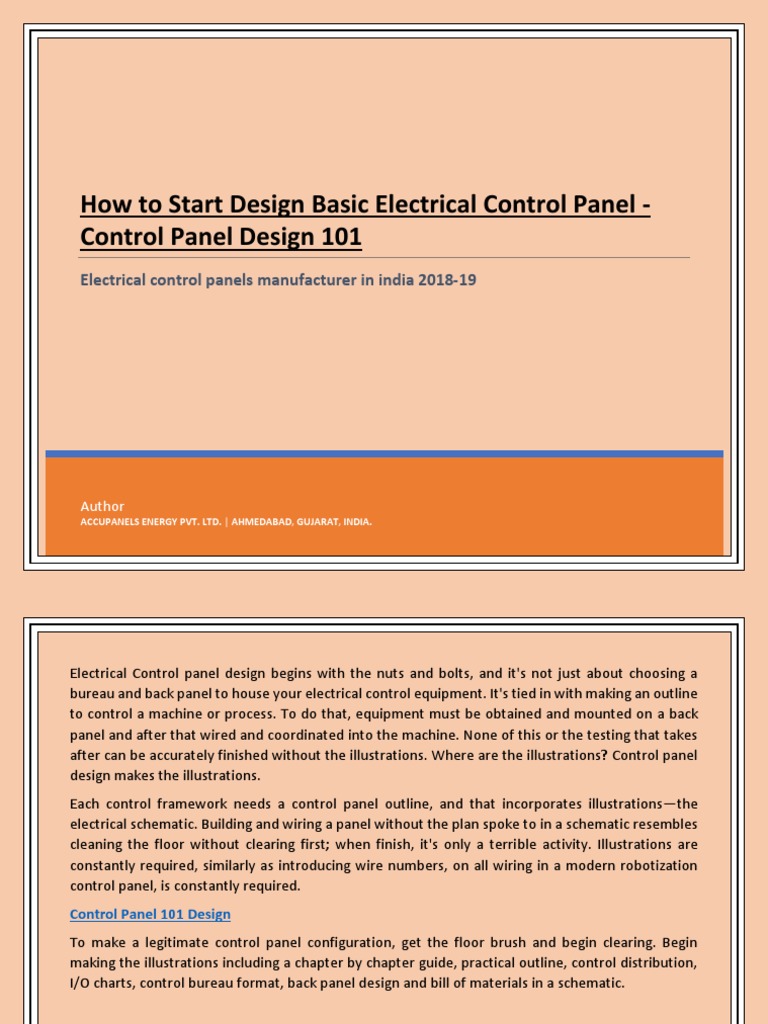 How To Start Design Basic Electrical Control Panel Control Panel Design 101 PDF