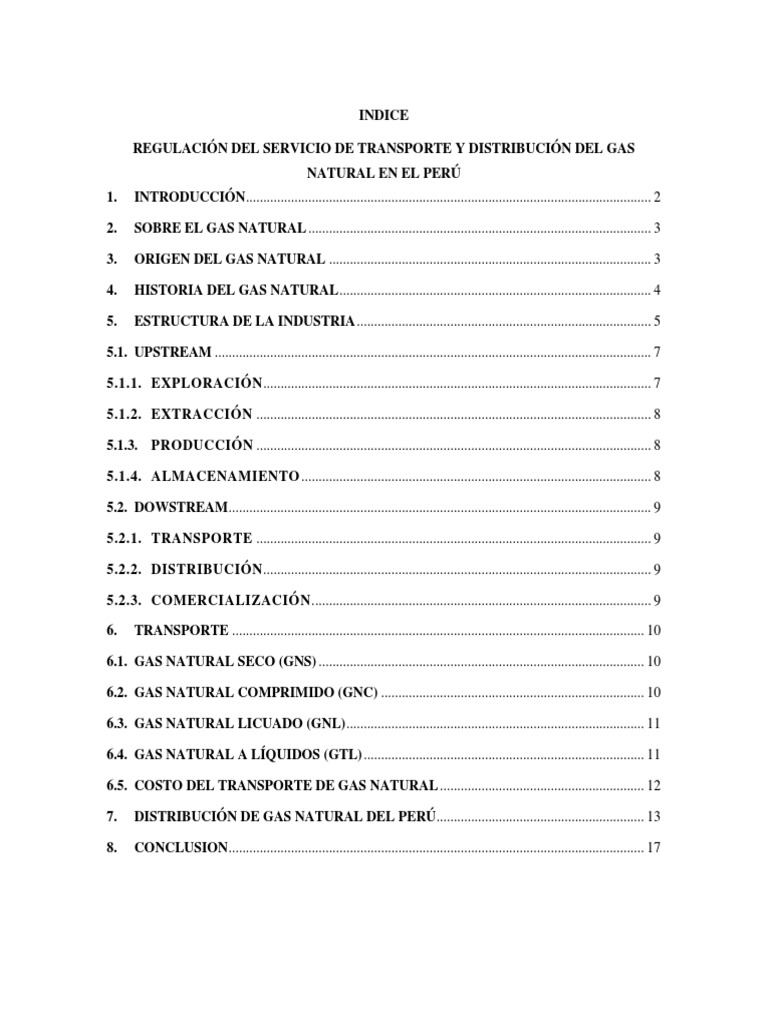 Regulación del Transporte de Gas Natural | PDF | Gas natural licuado ...