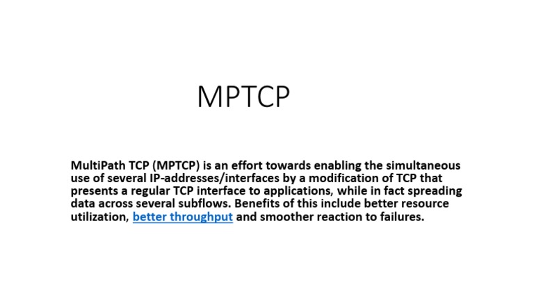 MPTCP: Boosting Network Efficiency | PDF | Business | Computers