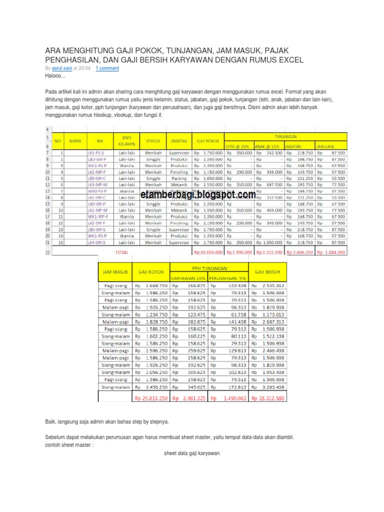 Ara Menghitung Gaji Pokok Docx