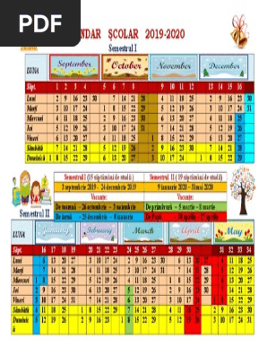Calendarul Scolar 2019 2020