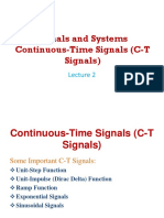 Continuous-Time Signals (C-T Signals) Lecture 2
