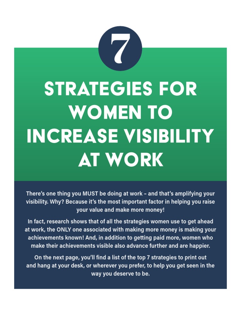 7 Strategies To Increase Visibility | PDF | Learning | Psychology