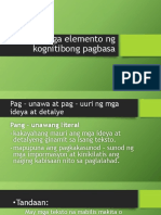 Mga Elemento NG Kognitibong Pagbasa