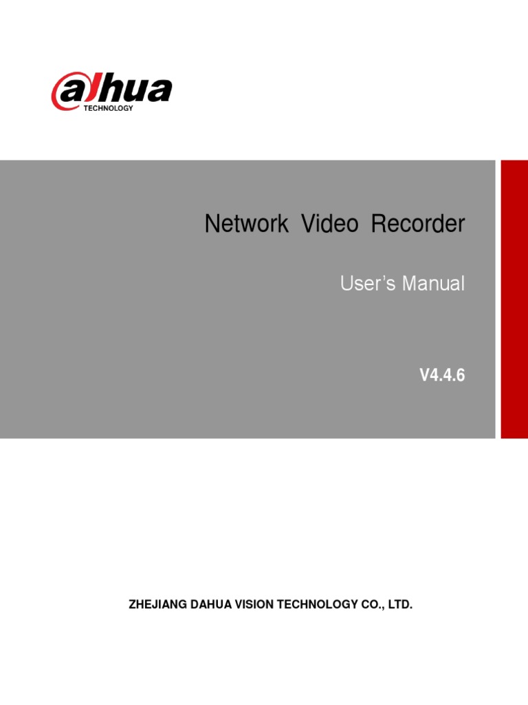 Dahua Network Video Recorder Users Manual V4.4.624 Computer Network Usb