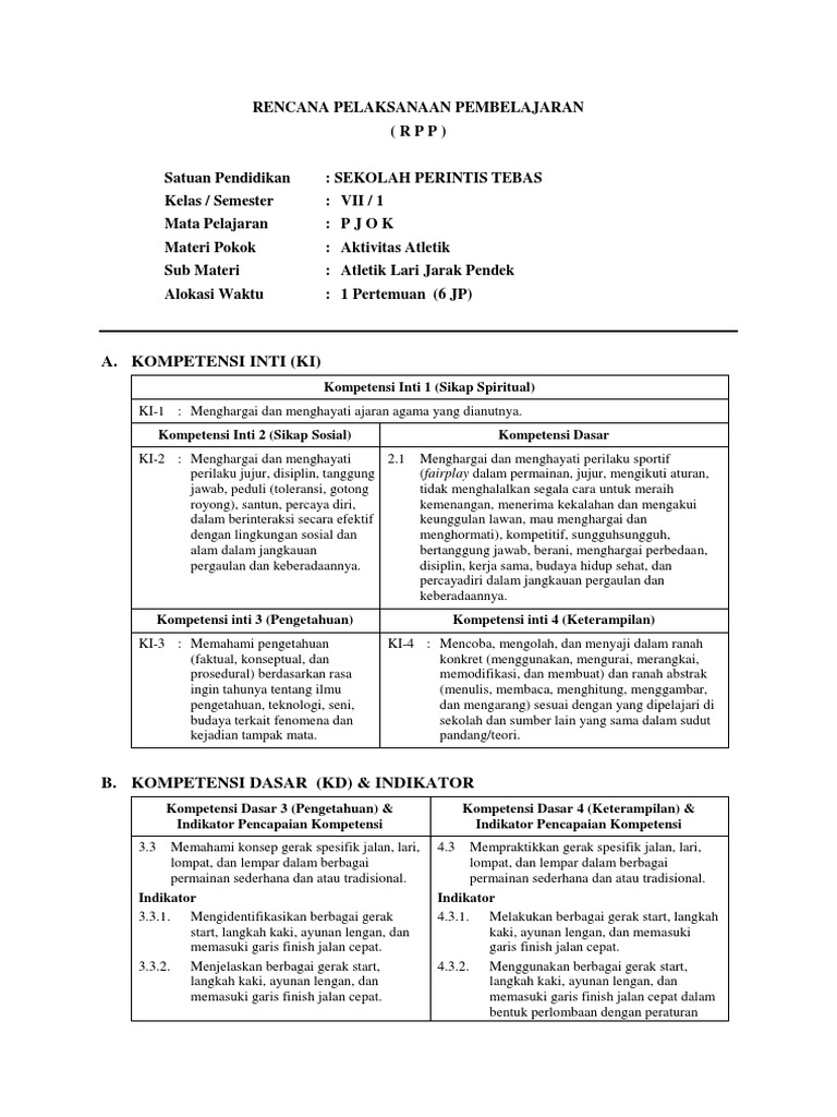 Soal Lari Jarak Pendek Kelas 9