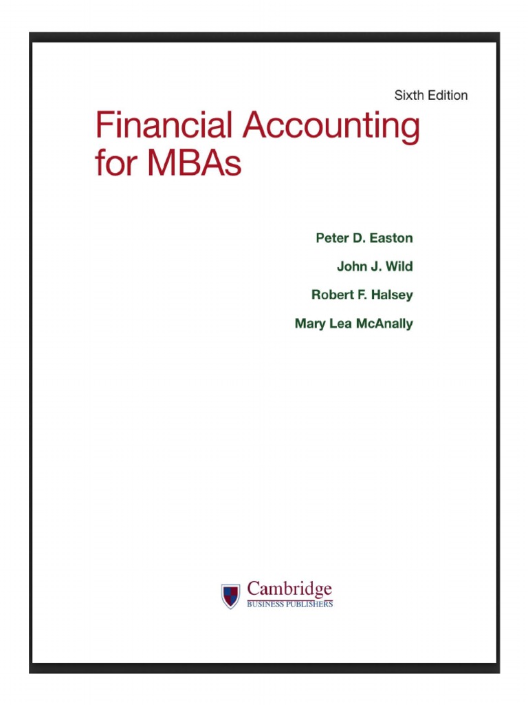 Book Financial Accounting For MBAs | PDF | Master Of