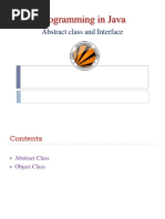 Programming in Java: Abstract Class and Interface