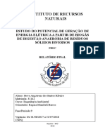 Estudo do potencial de geração de energia elétrica por meio de reatores anaeróbio de resíduos solidos diversos