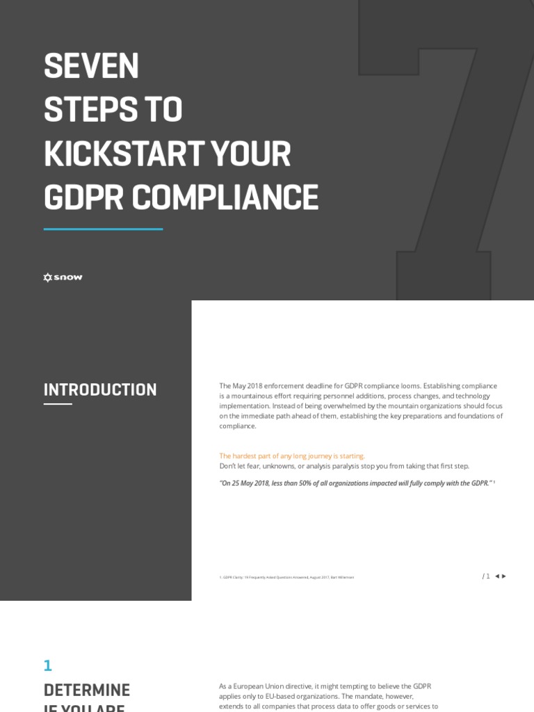 7 Steps To Kickstart Your GDPR Compliance en | PDF | Personally ...