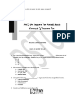 Chapter 1 MCQs On Income Tax Rates and Basic Concept of Income Tax
