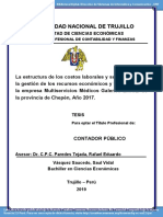 La Estructura de Los Costos Laborales y Su Influencia en La Gestión de Los Recursos Económicos y Financieros