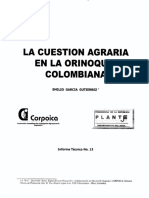 La cuestion agraria de la orinoquia colombiana