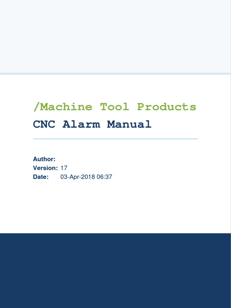 CNC Alarm Troubleshooting Guide | PDF | Numerical Control | Windows ...