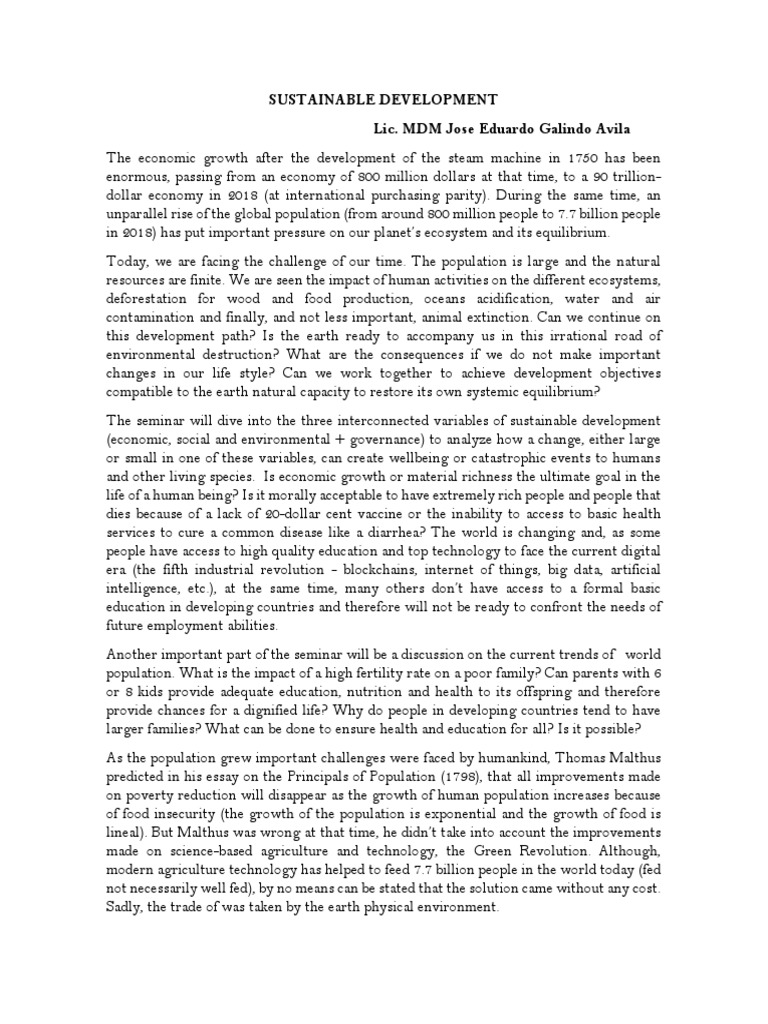 Sustainable Development Paper | PDF | Global Warming | Carbon Dioxide