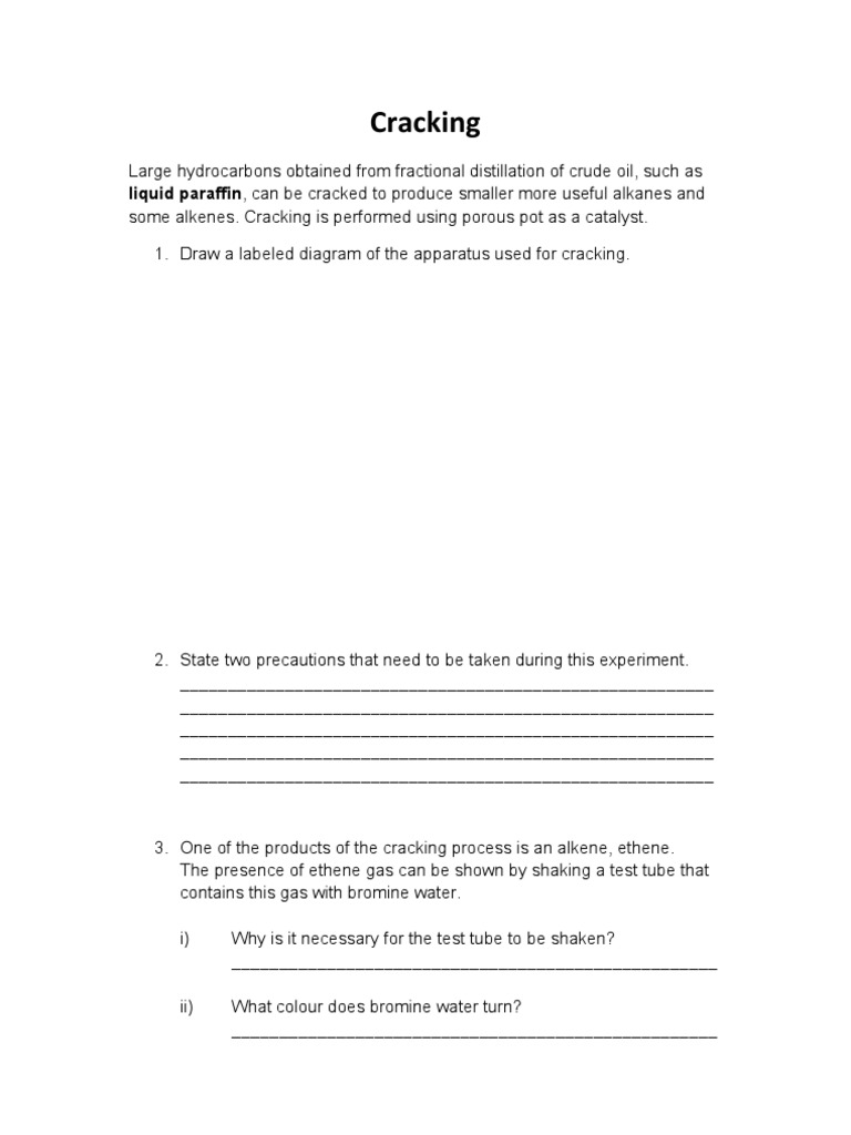 Cracking Hydrocarbons: Process and Products | PDF | Alkane | Cracking ...