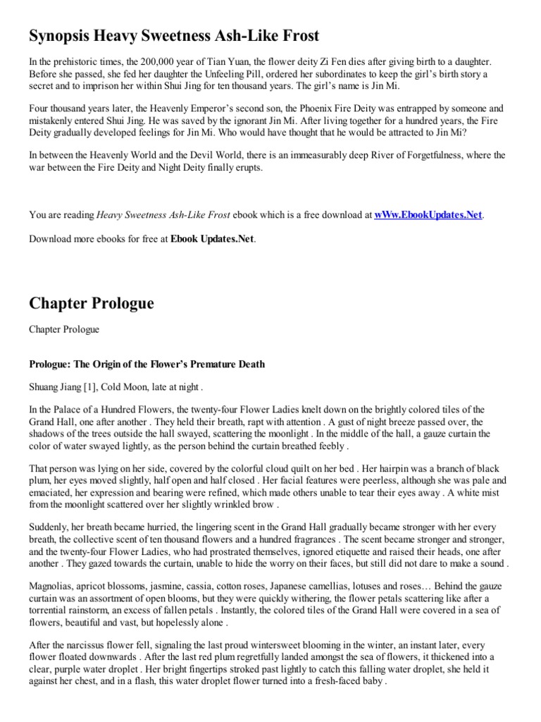 Heavy Sweetness Ash Like Frost Dian Xian Completed Pdf Demons Nature