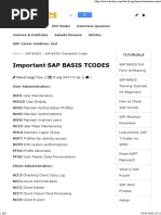 Important Sap Basis Tcodes