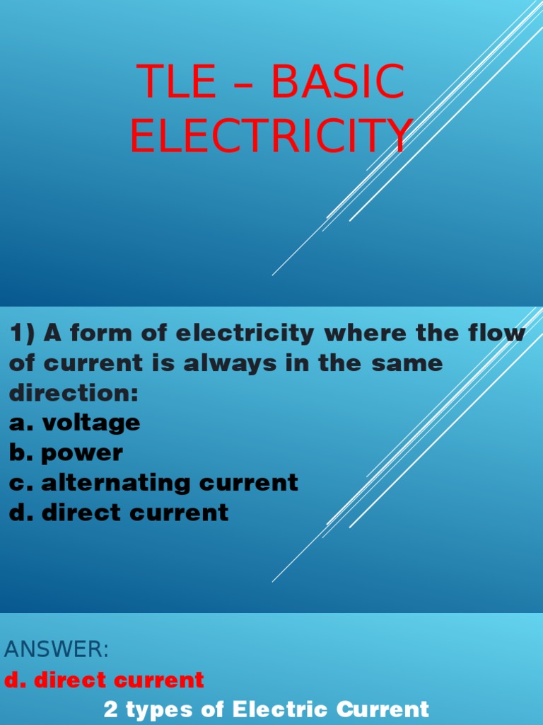 Tle Electrical PDF Electrical Wiring Electric Current