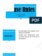 House Rules: By: William N. Balala