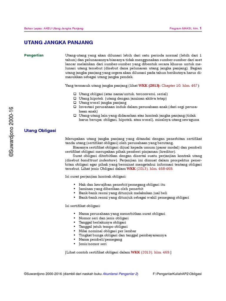 Bahan Lepas Utang Jangka Panjang Pdf