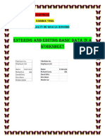 Entering and Editing Basic Data in A Worksheet